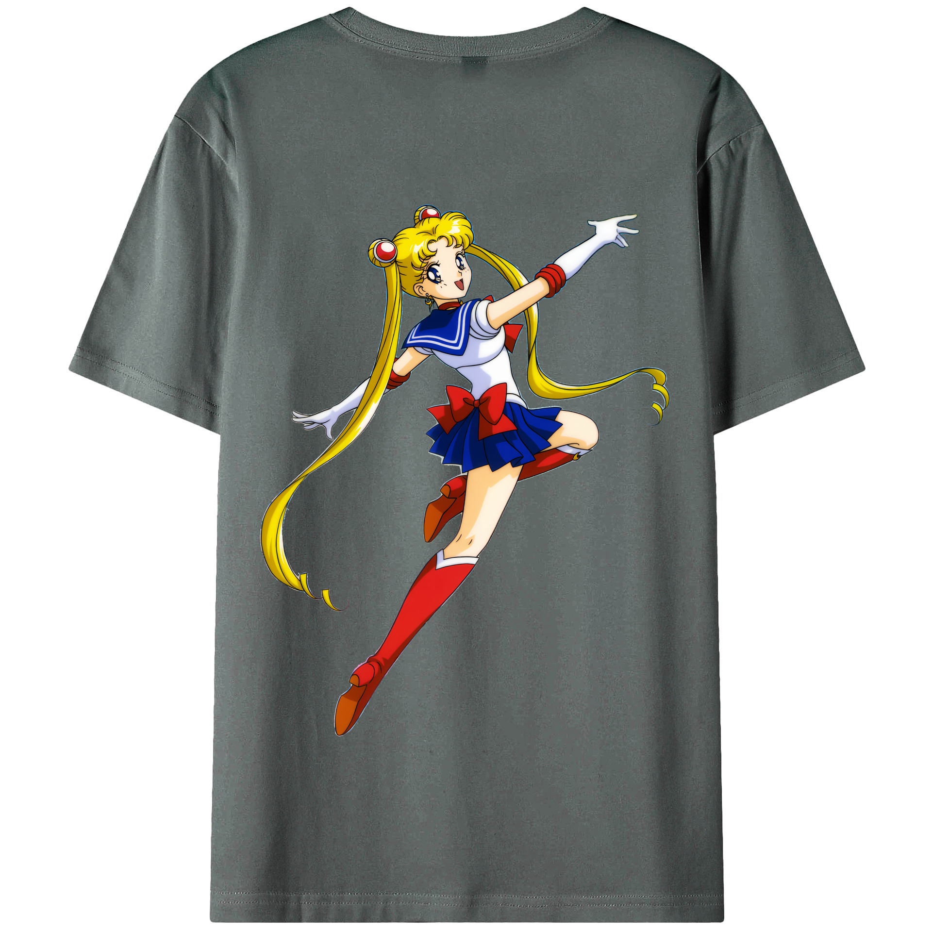 （画像用） 美少女戦士セーラームーン 月野 うさぎ つきの うさぎ Sailor Moon Tsukino Usagi 綿100％半袖Tシャツ（背面プリント）